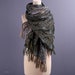 Large Oriental Scarf / Fringed Boho Wrap /Shades of Green