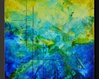 Fusion - 18 x 18 - Abstract Acrylic Painting - Contemporary Wall Art