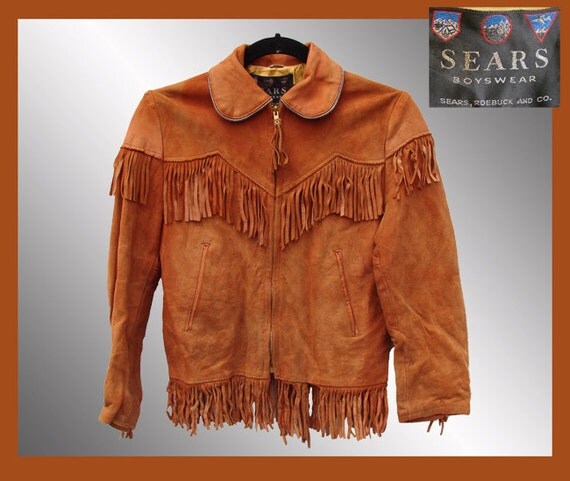 Vintage 1950s Suede Fringed Jacket // Sears Roebuck and Co.