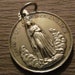 Antique Religious Medal French Sterling Silver Virgin Mary Sacred Heart Signed HR SS178