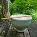 Rice or noodle bowl hand thrown in porcelain and stoneware mix pottery ceramic