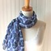 Tropical Batik Chiffon Scarf - Navy Blue, Lavender, Violet Sheer Summer Scarf