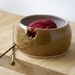 SALE - The butterfly yarn bowl, hand thrown pottery yarn bowl in copper penny