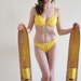 sunflower yellow bikini . padded two piece swimsuit .medium .sale