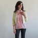 peter pan collar blouse plus BOW tie . Oscar de la Renta .large .sale