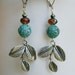 Multi bead earrings, ethnic earrings, boho style, turquoise bead