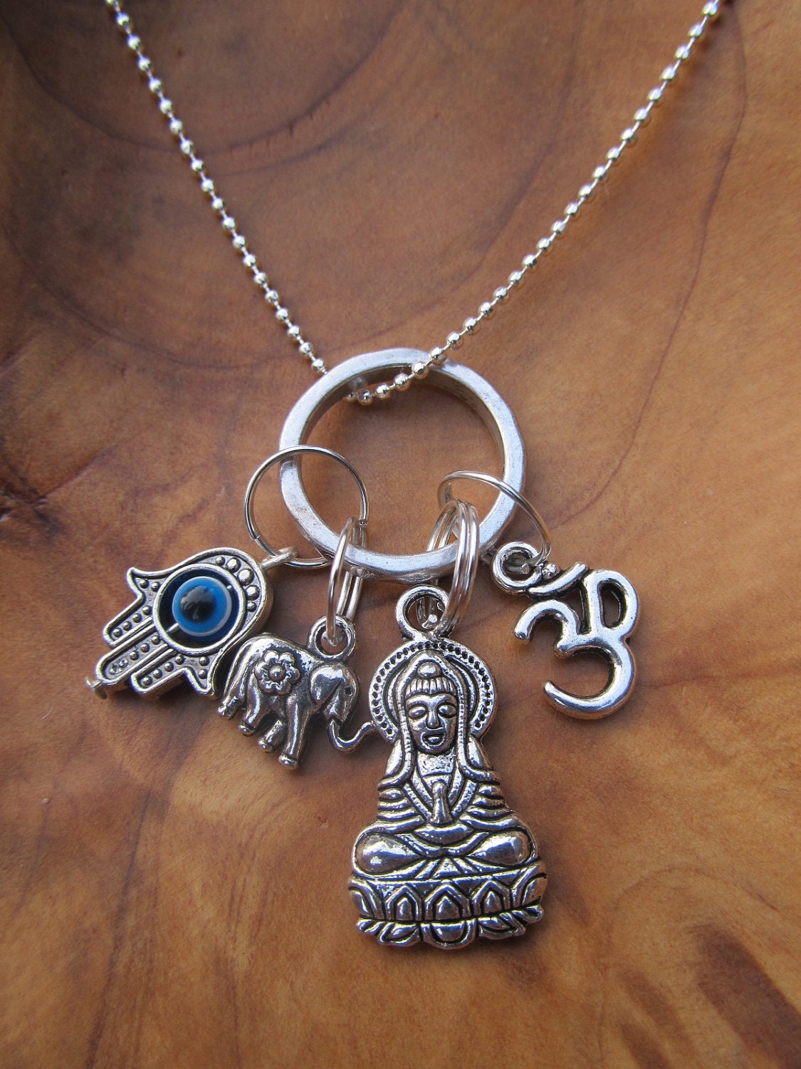 GOOD KARMA Protection From Evil Charm Necklace with Buddha