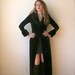 90s Goth Velvet Jacket with Fur Collar Sz XS