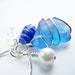 Gran Piedra - Natural Blue SEAGLASS with interchangable charms - FREE shipping wai - 4 in 1 Necklace- with several ways to wear