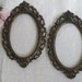 Pair Ornate Scrolled Baroque Italian Metal Picture Frames 1960s