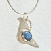 Bird necklace sterling silver done with denim lapis and snake chain