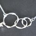 Triple silver circle ring necklace with tiny star, gift, modern