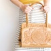 Vintage Mexican Hand Tooled Leather Purse in Natural by MONI-ABUR