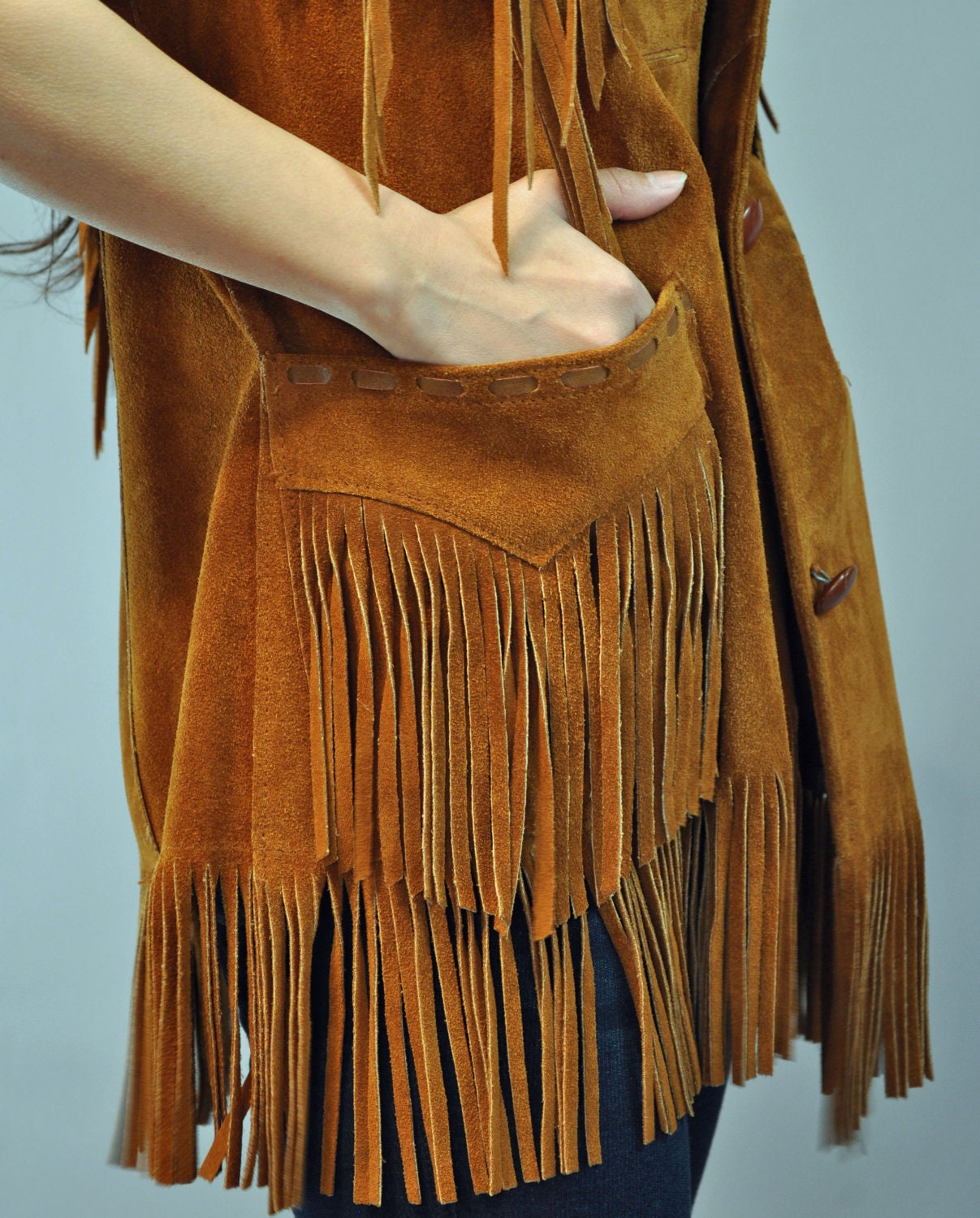 vintage fringe leather jacket