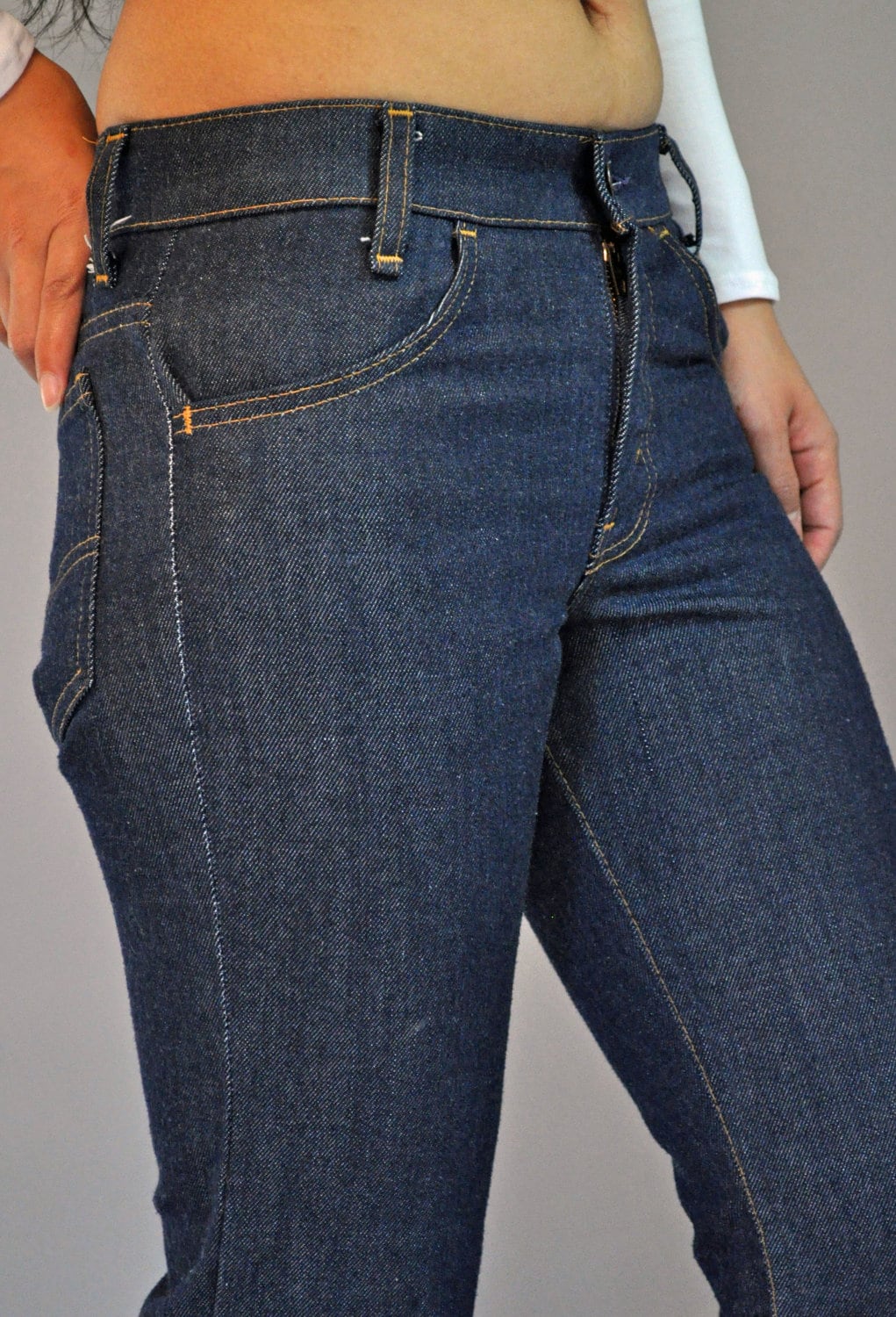 70s vintage LEVIS Bell Bottom Jeans Hip by rockstreetvintage