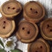 Wood Buttons - 6 Wooden Locust Tree Branch Buttons - 1 5/8 x 1 1/2 inches, 2 holes, For Journals, Pillows, Purses, Knitting and Crochet