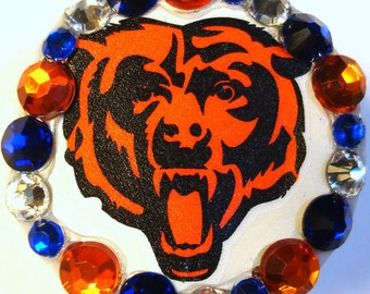 Chicago Bears Rhinestone & Swarovski Crystal Embellished ID Badge Reel