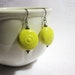 SALE - Earrings - Bright Yellow Porcelain - Dangle - "Put Your Hands Up"