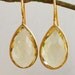 Gold Yellow Lemon Quartz Earrings - Lemon Drops - Summer Weddings