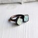 RESERVED Copper Aquamarine Ring March Birthstone Pale Green Blue Artisan Handmade