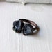 Ring Druzy Copper Geode Agate Gem Stone Black Ebony Charcoal White Handmade Artisan