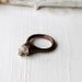 Copper Ring Raw Quartz Crystal Ice Natural Gem Stone Patina Artisan Handmade