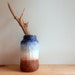 Ombre Blue and brown Vase / upcycled jar vase / unique home decor