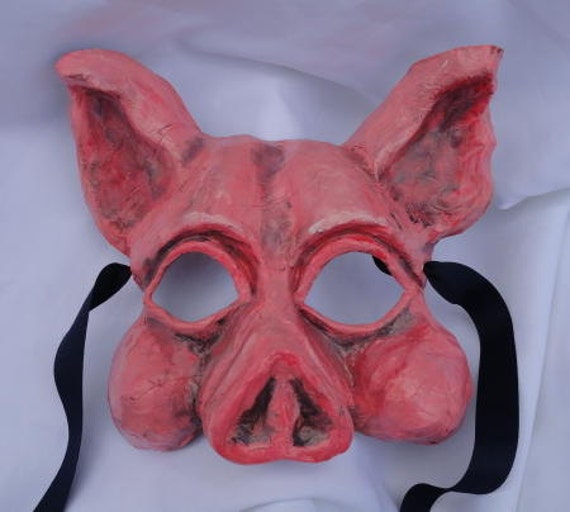 Pig paper mache mask