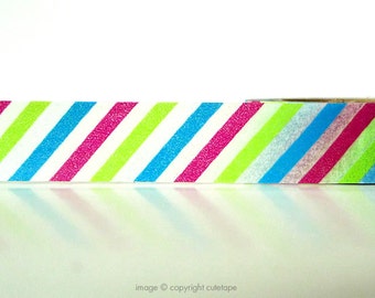 MultiColor Stripe Washi Tape (Chugoku) - gift packaging or card making