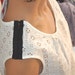 SALE EYELETS white cotton shirt with hooks and pleats