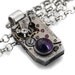 Steampunk Necklace, African Amethyst & Vintage Watch Movement - Long Chain Necklace