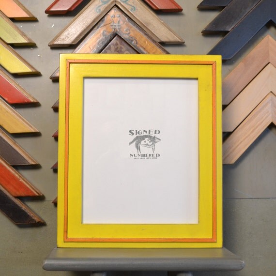 8x10 Picture Frame with Vintage Yellow Finish in Vintage