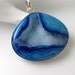 Sale - Rare Blue Druzy Gemstone Pendant - Sterling Silver Necklace