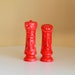 Vintage Neon Orange Ceramic Chess Game Figurines - King & Queen Set