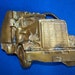 Vintage 1970s Belt Buckle 18 Wheel Semi Truck Brass Buckle