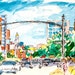 North Main St Providence RI watercolor