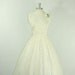 1950s Vintage Wedding Dress - White Chiffon Flocked with Pink and White Hearts Wedding Frock