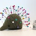 Pincushion, Hedgehog, upcycled wool, vintage, handmade, Hazel Hops