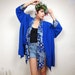 80s Blue Summer Drapey Cardigan (L/XL)