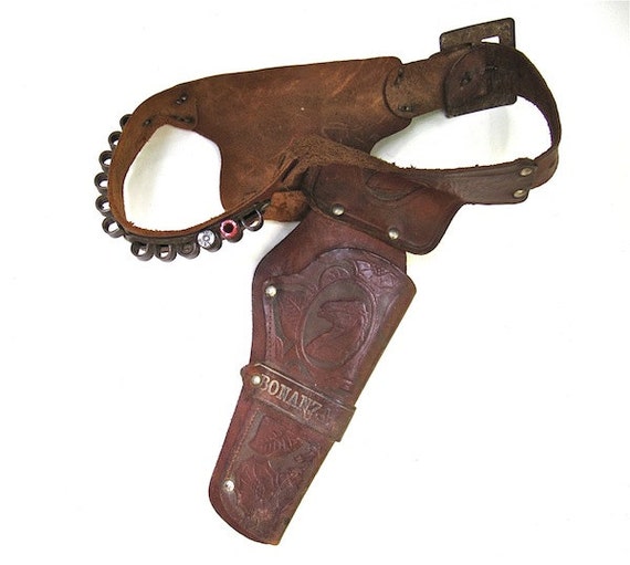 Brown Leather Bonanza Cap Gun Single Holster