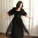 Vintage 1970's - 1980's Black Lace Party Dress