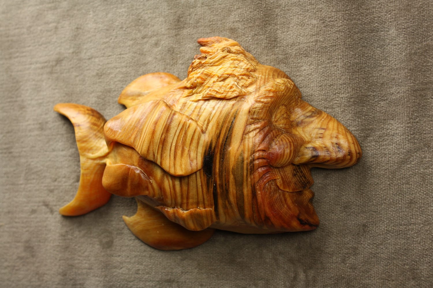 Fish Art Whimsical Wood Carving Ooak by TreeWizWoodCarvings