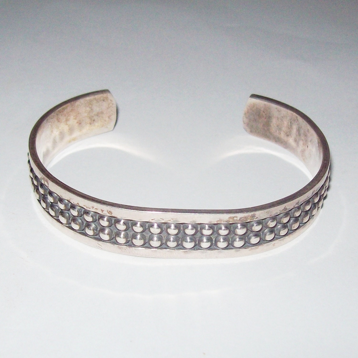 Wide Men's Sterling Silver Cuff Bracelet Taxco Mexico