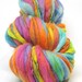 Super bulky handspun rainbow yarn, spun thick and thin in merino wool- 72 yards, 3.0 ounces/ 85 grams