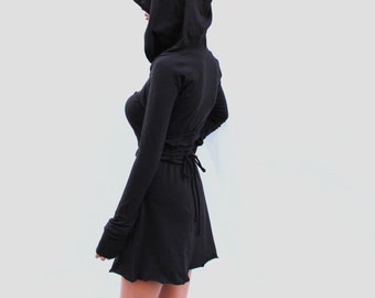 Dress / Hoodie Dress / Hooded Dress / Brown Hoodie Dress / Party Dress / Long Sleeve Dress / Women Dress