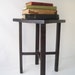 vintage wood plant stand small mission style arts & crafts furniture home decor short dark solid oak retro mid century modern traditional co