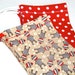 SOCK MONKEY Fabric Goody Bags - Party Favor Bags - Treat Bags - Set of Eight - Extra Small Sizes - Perfect for Birthday Party or Christmas