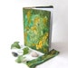 Felted journal notebook cover Green moss autumn fall gift under 25