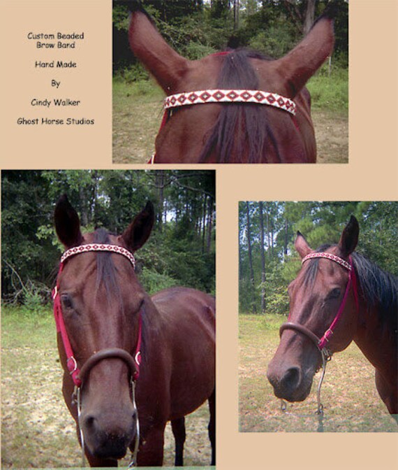 Custom Beaded Browband for Horse Bridle or Headstall 11/0 beads you
