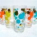Vintage Glassware Tumblers Dots and Swirls Barware Set of 5